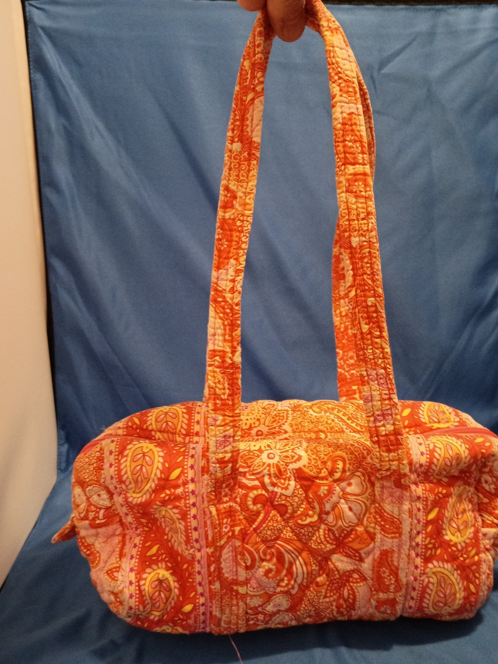 Vera Bradley Provencal Paisley Orange Duffel Bag With Zip Around Wallet - Picture 2 of 5